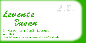 levente dusan business card